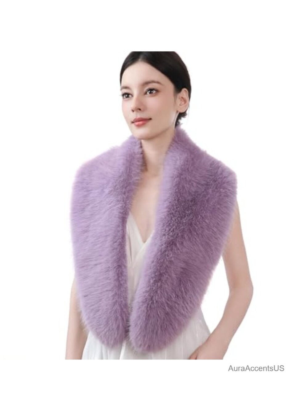 Faux Fur Collar Neck Warmer Scarf Wrap Shawl Winter Coat Accessory